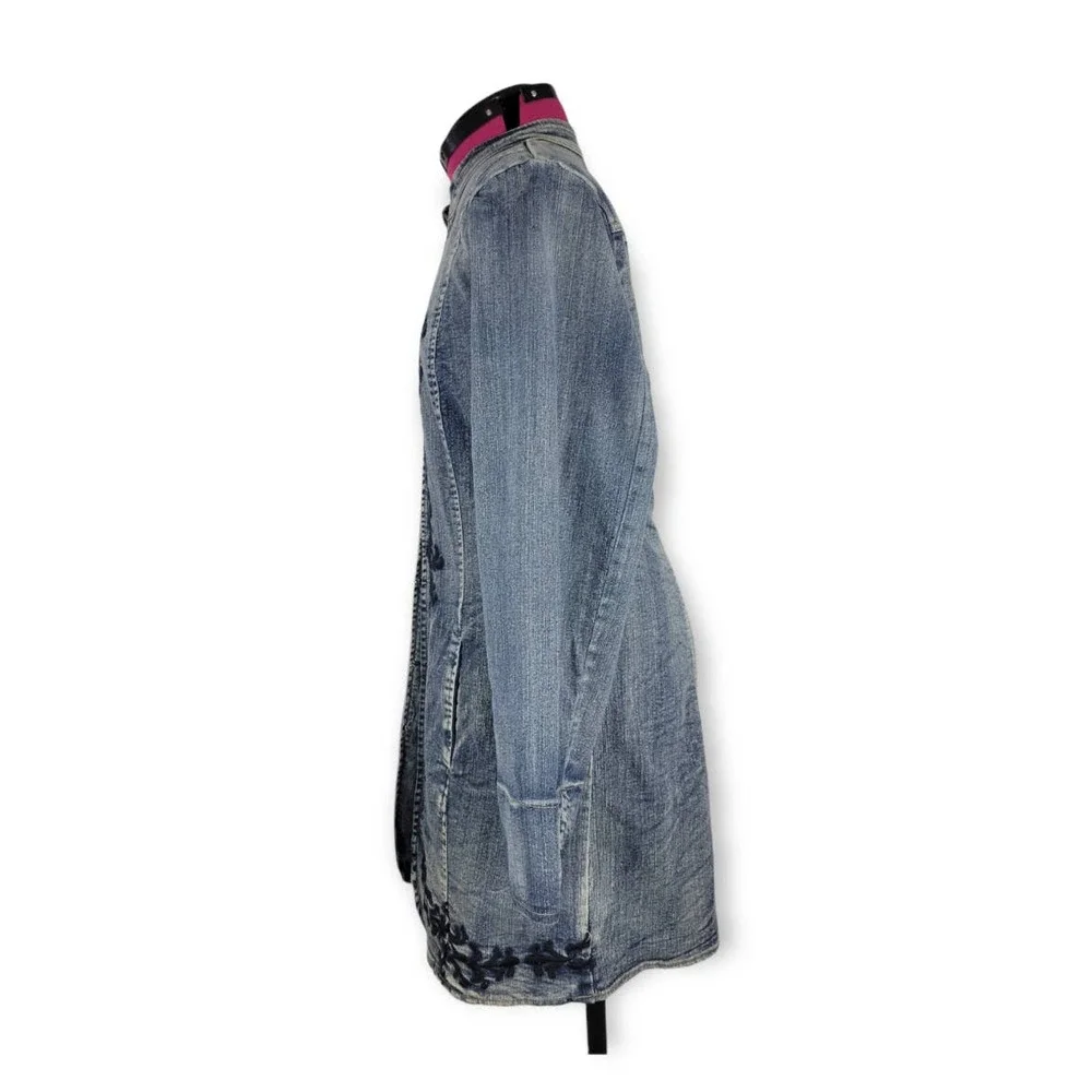 OSO Casual Denim Jacket.Embroidered Large. longsleeve. - Picture 5 of 6